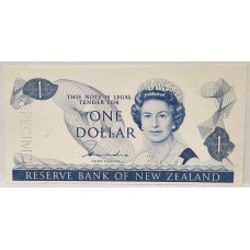 NEW ZEALAND 1981 . ONE 1 DOLLAR BANKNOTE . SPECIMEN